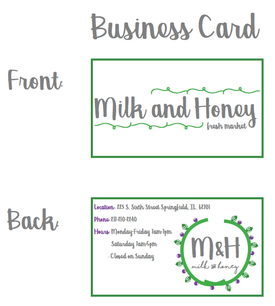 Milk & Honey Business Card